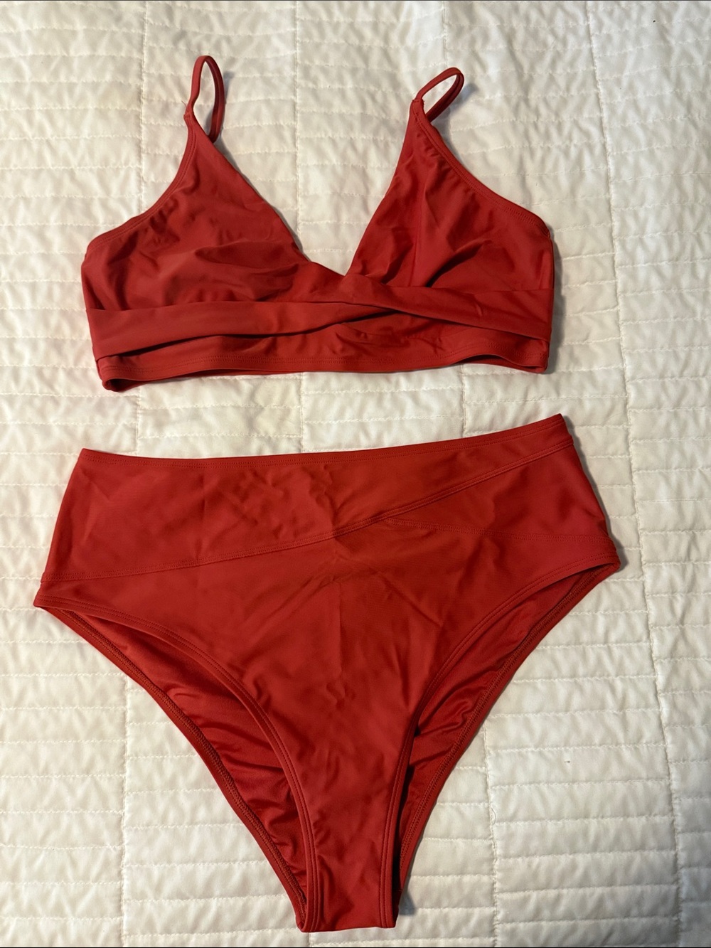 Women's red/orange High-Waist Bikini Set